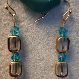GOLD WINDOW DROP EARRINGS